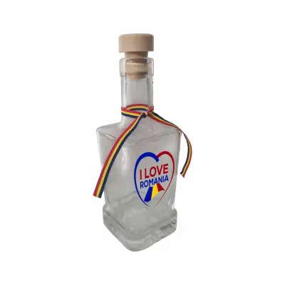 I love romania, sticla cu mesaj patrata, 250 ml, model divgs318 13